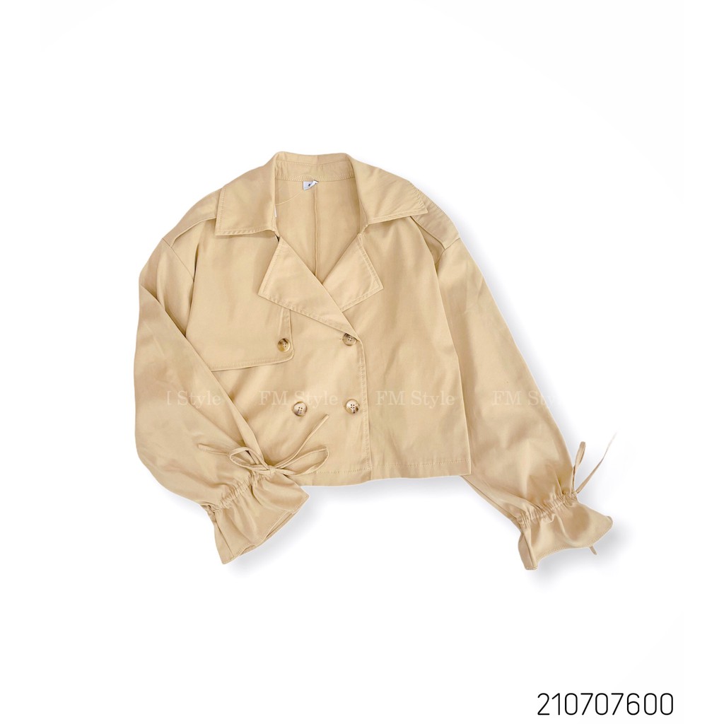 Áo khoác kaki FM Style thiết kế cổ vest 4 nút chất vải dày dặn 4 màu xinh xắn 210707602