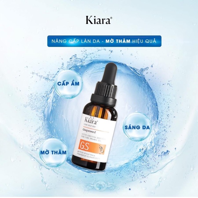 Dầu hạt nho Kiara grapseed oil dưỡng ẩm mờ thâm trắng da se khít lỗ chân lông | BigBuy360 - bigbuy360.vn