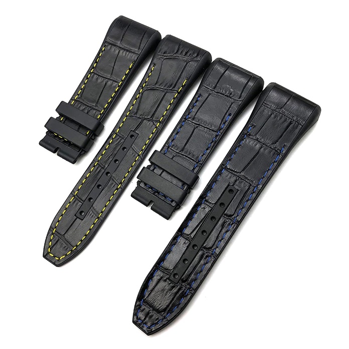 Dây da vân cá sấu đủ màu + cao su cho đồng hồ franck muller v45 SCDT