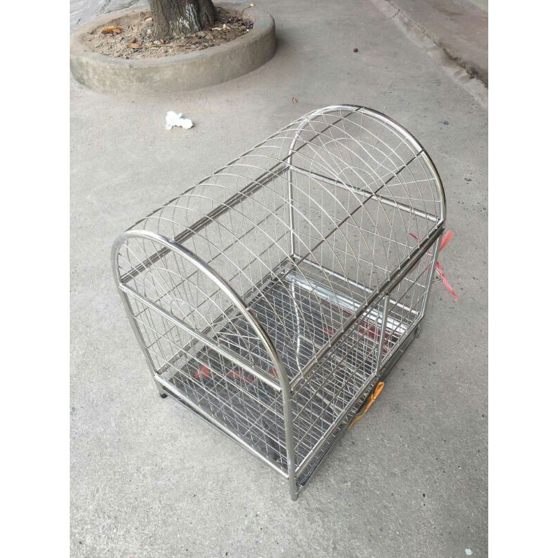 Lồng chó mèo inox kích thước 45*50*35 mái vòm S4 giá rẻ