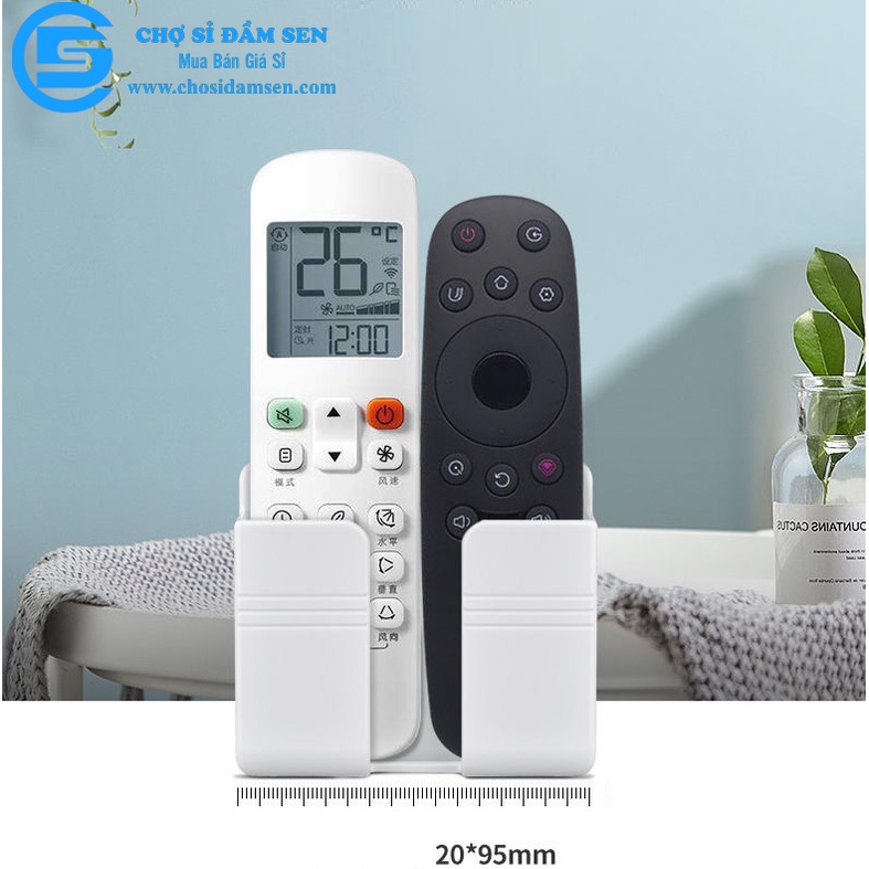 Giá đỡ dán tường treo remote máy lạnh đa năng G215-KetreoDT, kệ treo sạc điện thoại, đầu dây điện tiện lợi giúp không gi