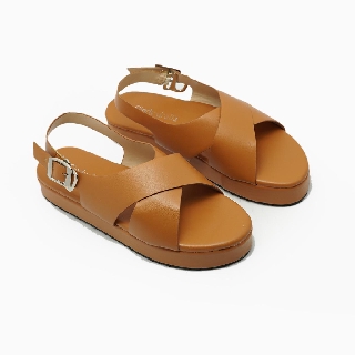 Giày sandal đế xuồng nữ Cindydrella c377 màu nâu