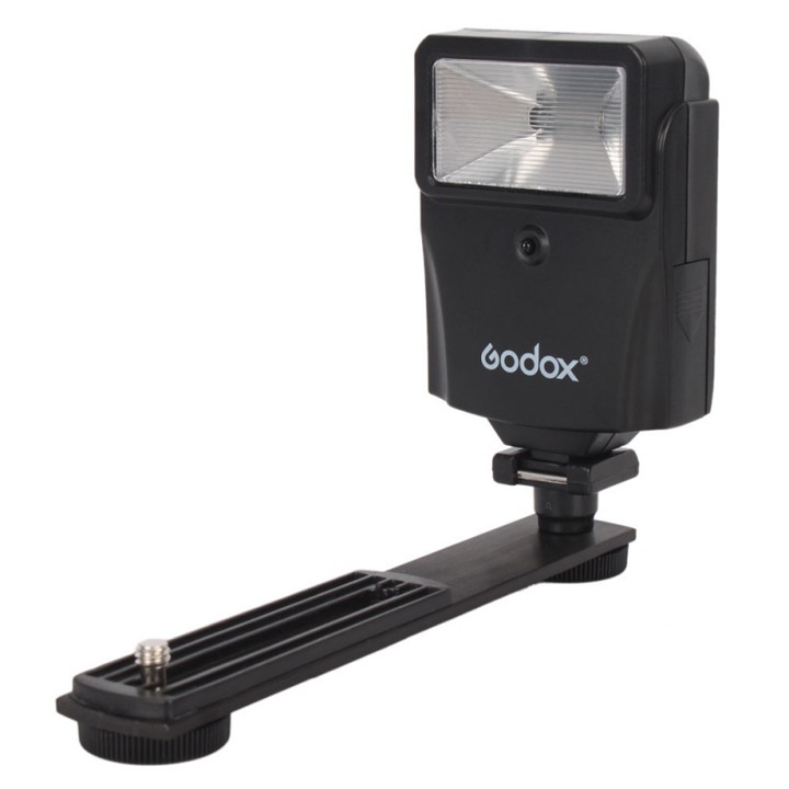 Bracket đôi 16cm chân hot shoe gắn đèn Flash Microphone