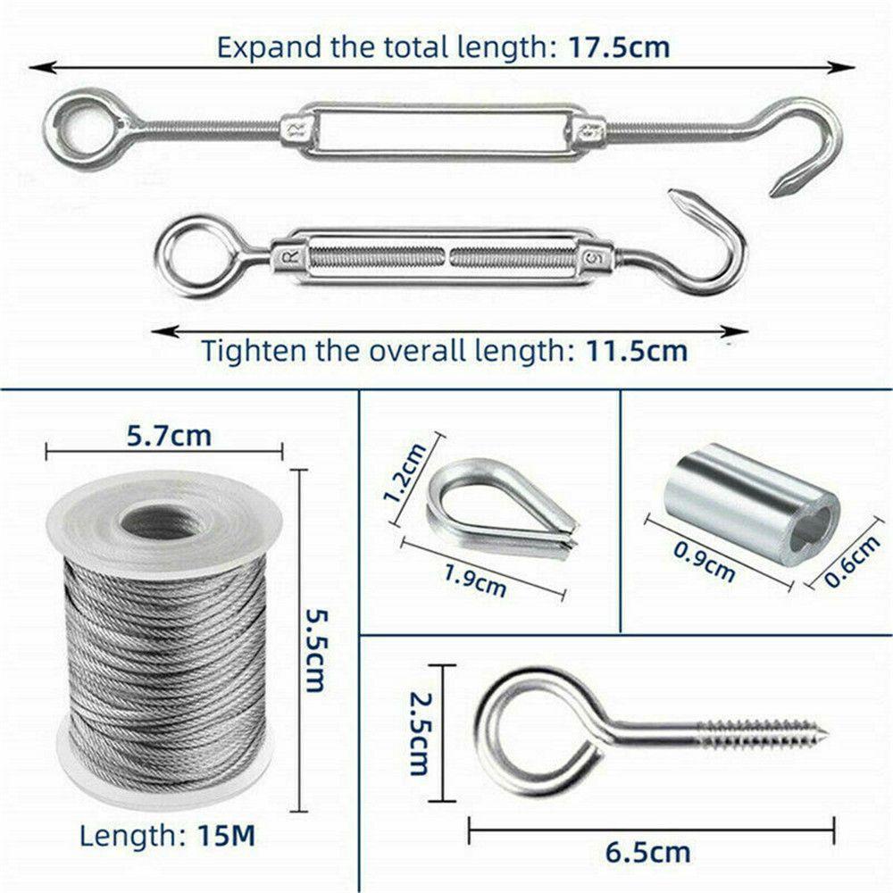 CONOPERY Cuộn Dây Thừng Dựng Lều Bằng Thép Không Gỉ 15M 2mm