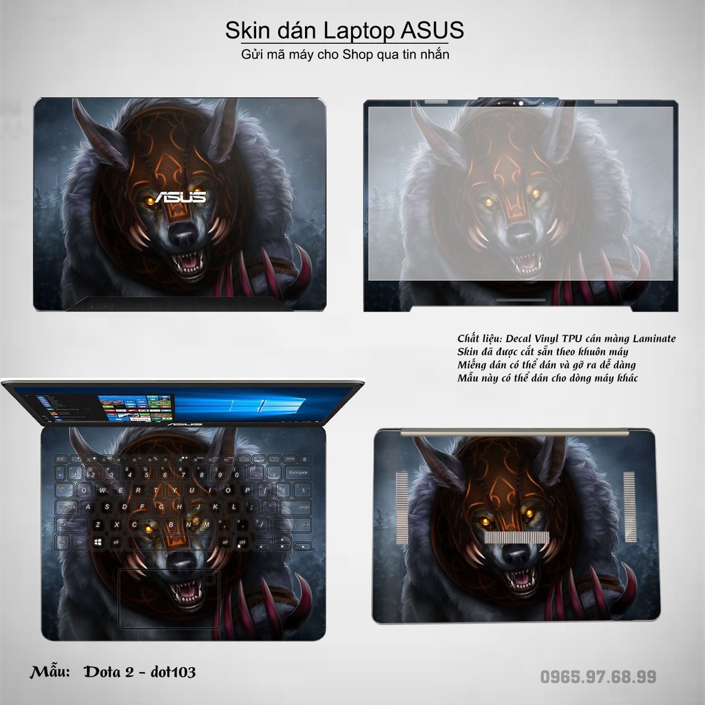 Skin dán Laptop Asus in hình Dota 2 nhiều mẫu 17 (inbox mã máy cho Shop)