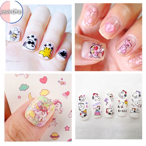 Sticker hoạt hình Kawaii 3D trang trí móng dễ thương cho bé