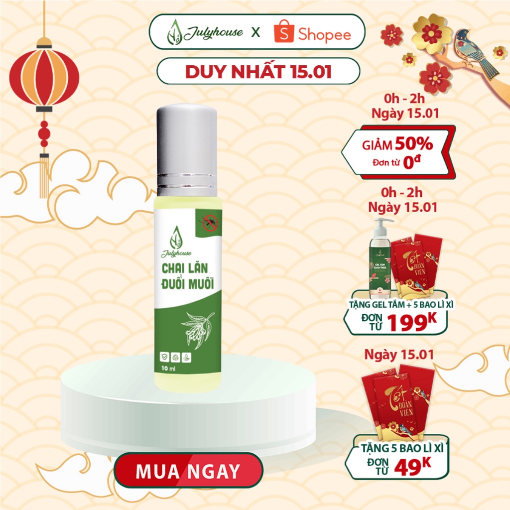 Chai lăn tinh dầu ngăn muỗi cắn em bé 10ml JULYHOUSE