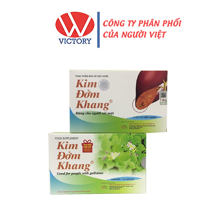 [Mua 6 Tặng 1] Kim Đởm Khang (Hộp 30 Viên) - Viên uống hỗ trợ giảm sỏi mật, viêm đường mật - Victory Pharmacy