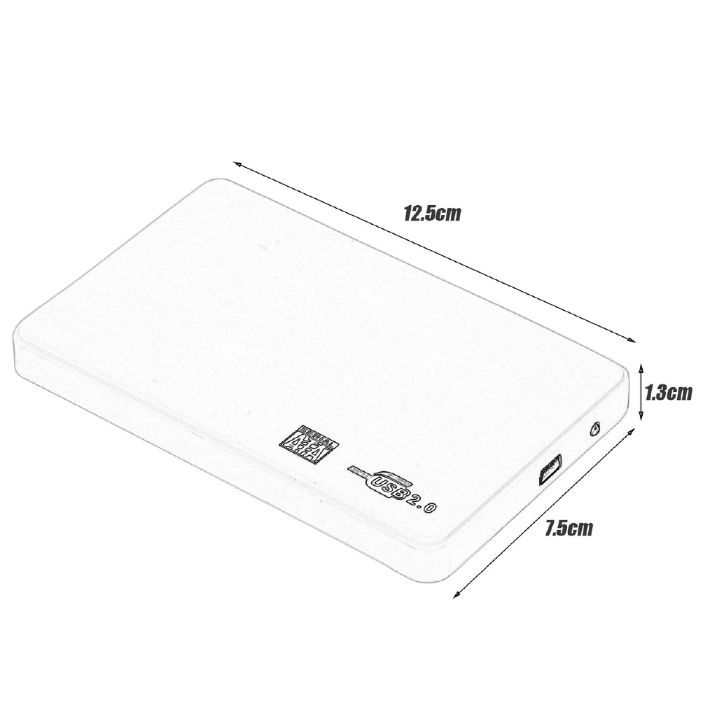 E 2.5 Inch USB 2.0 Hard Drive Disk SATA External Enclosure HDD Hard Drive Box