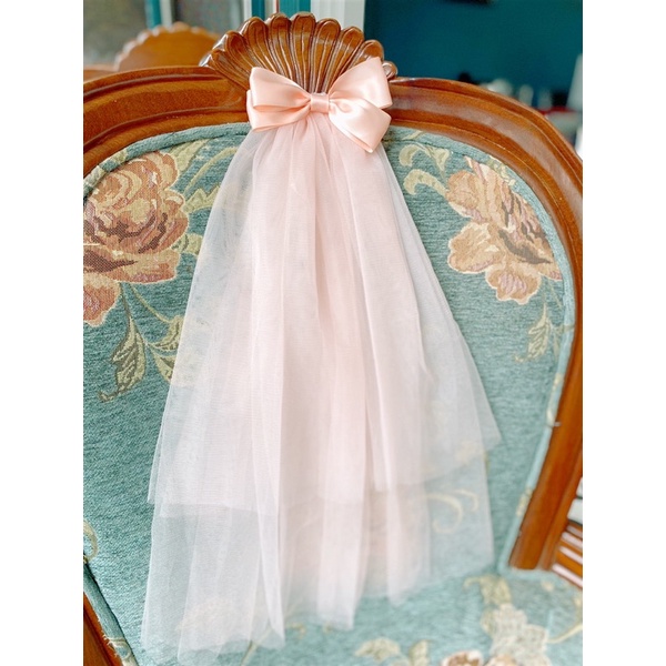 Lúp cô dâu, cài tóc, kẹp tóc cho bé màu trắng và màu hồng vải voan mềm