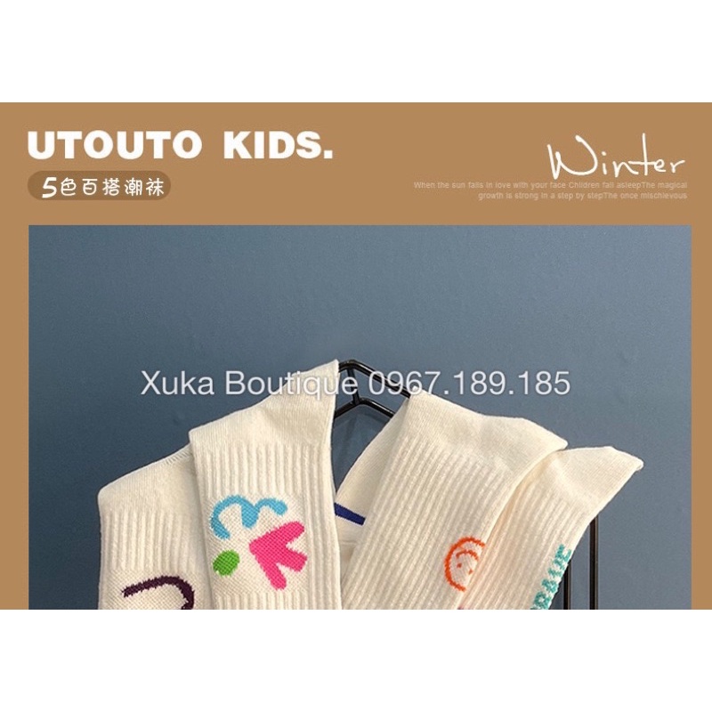 Tất Trẻ Em Hàn Quốc, Tất Vớ Dài Cotton Cao Cấp Cho Bé Từ 3 đến 12 tuổi đi được cả 4 mùa trong năm