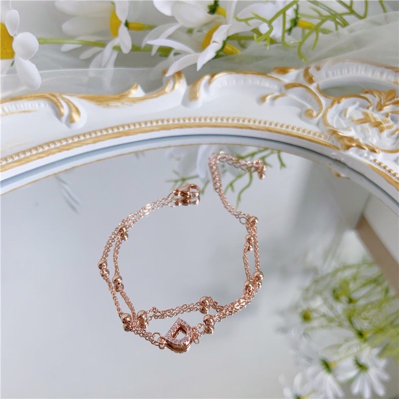 Korean version of simple sparkling zircon necklace rose gold zircon suitable for cold wind