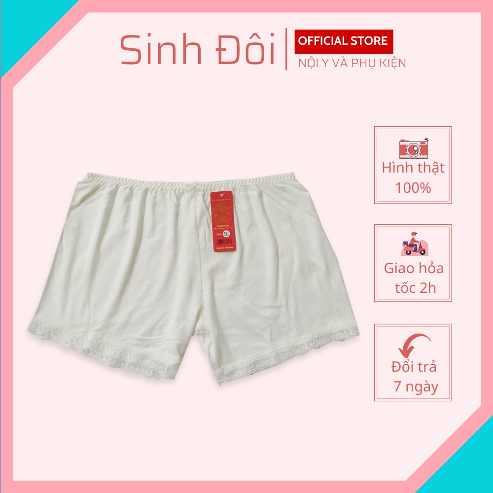 Quần lót mặc trong váy nữ chống cuộn chất cotton phối chân ren mềm mịn thoáng mát thấm hút mồ hôi size 40kg-60kg