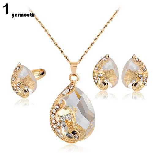 Bộ Trang Sức Đính Đá Nhân Tạo Thời Trang