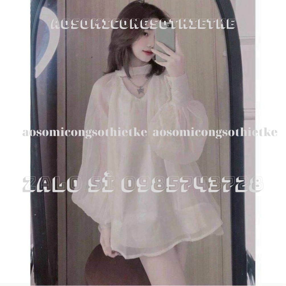 áo babydoll tay bồng tiểu thư dấu quần kaca aosomicongsothietke