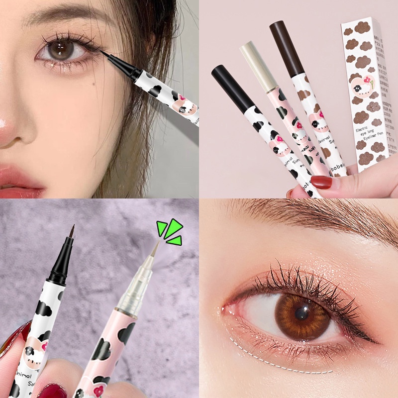 Bút Kẻ Mắt Tơ Tằm 100% Dạng Lỏng Chống Thấm Nước Lâu Trôi Siêu Mịn Chất Lượng Cao Cho Học Sinh YR