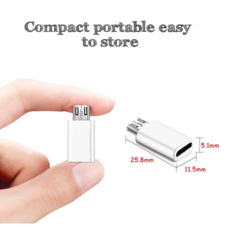 Jack Chuyển Cổng Sạc🍁 Đầu Chuyển Đổi USB 3.1 Type C Sang Micro USB 2.0