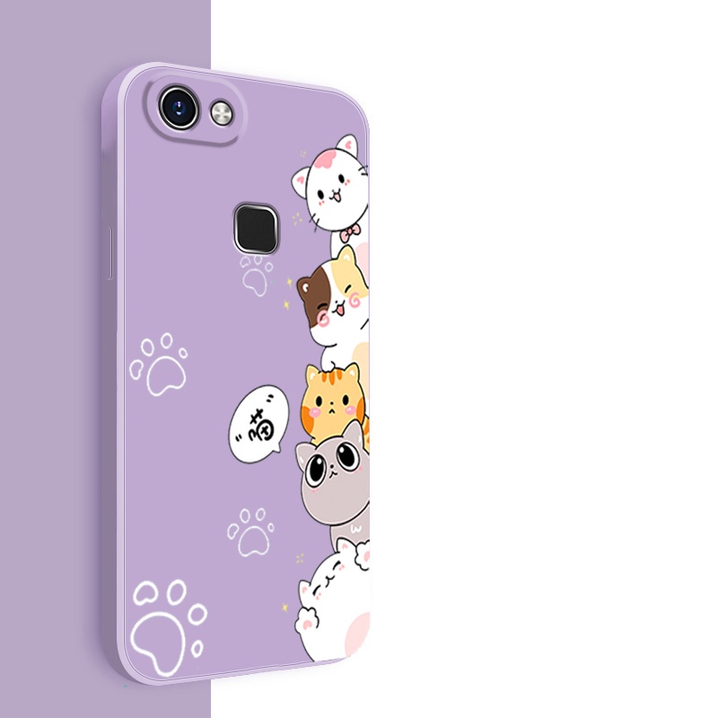 Ốp lưng VIVO V7 PLUS V7 Ốp Điện Thoại Silicon Mềm Mịn Bảo Vệ Cho VIVO V7 PLUS V7 DZMM01 viền vuông cute