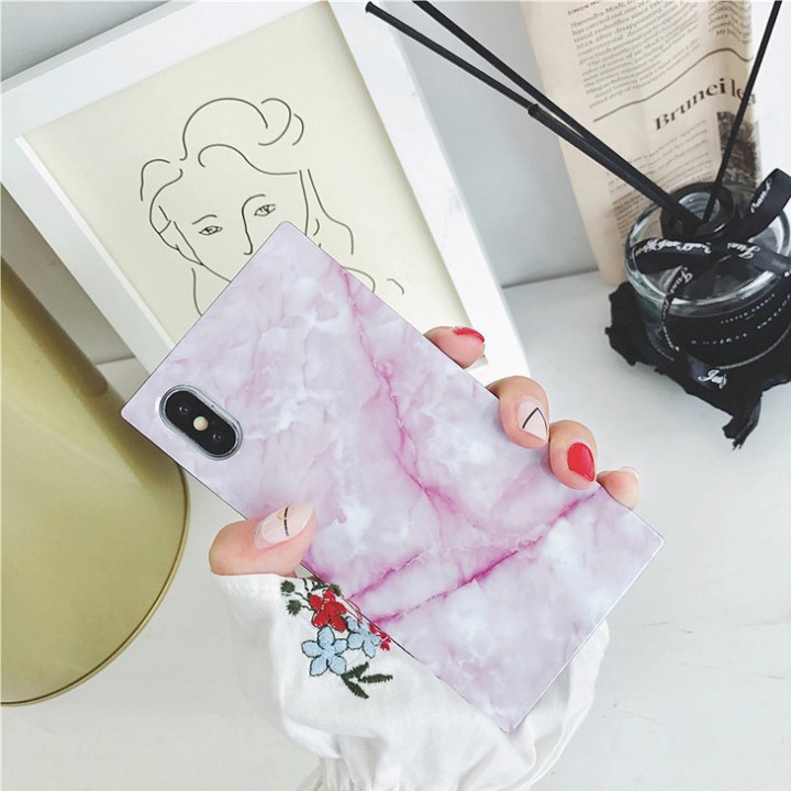 Ốp Lưng iPhone 7/8/7/8Plus/X/XS/XR/XSMax/11/12/13 Kiểu Đá Cẩm Thạch 4 Góc Vuông - Mã TZAC257