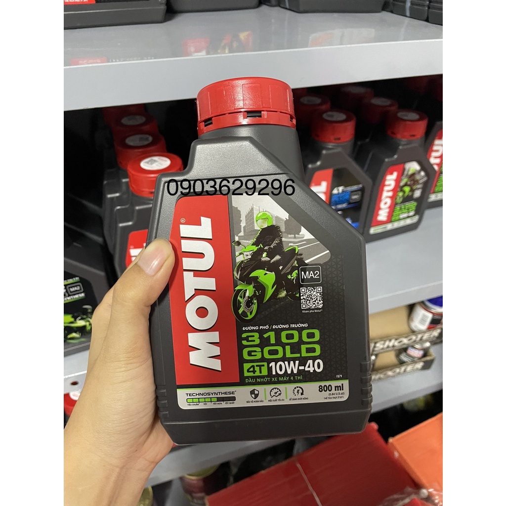Dầu nhớt MOTUL 3100 GOLD 0.8L 10W40 ( Bán Tổng Hợp ) CHÍNH HÃNG - nhớt chuyên dành cho xe số và xe tay côn