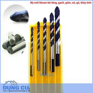 Bộ 5 mũi khoan đa năng mũi thép Tungsten 5-10.5mm khoan trên gạch,gốm,sứ,thủy tinh,bê tông,tường xi măng,đá,nhôm,gỗ