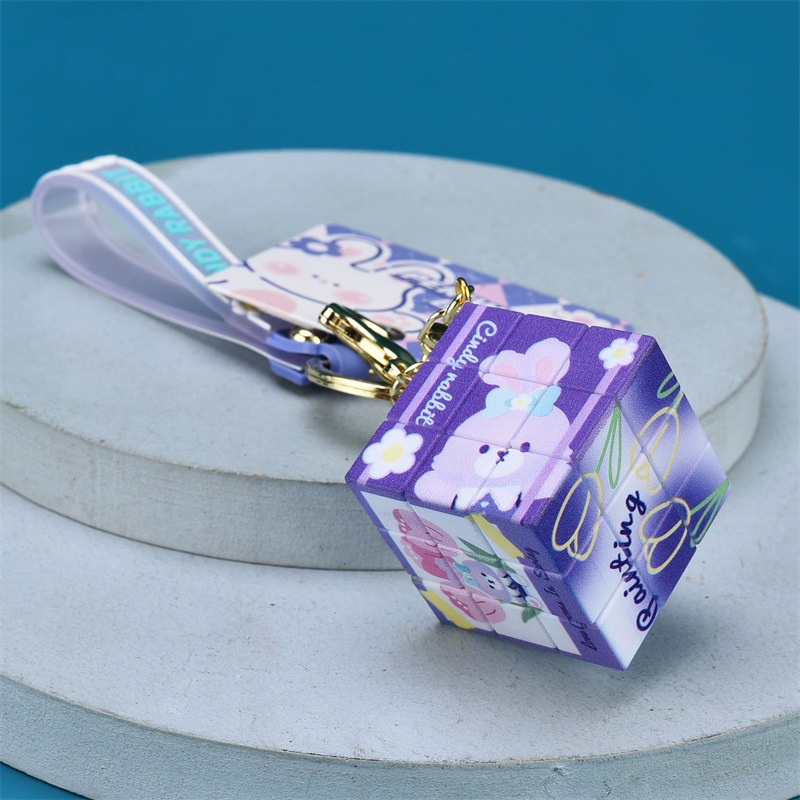 Móc Khóa Hình Khối Rubik Hoạt Hình Sáng Tạo Dễ Thương