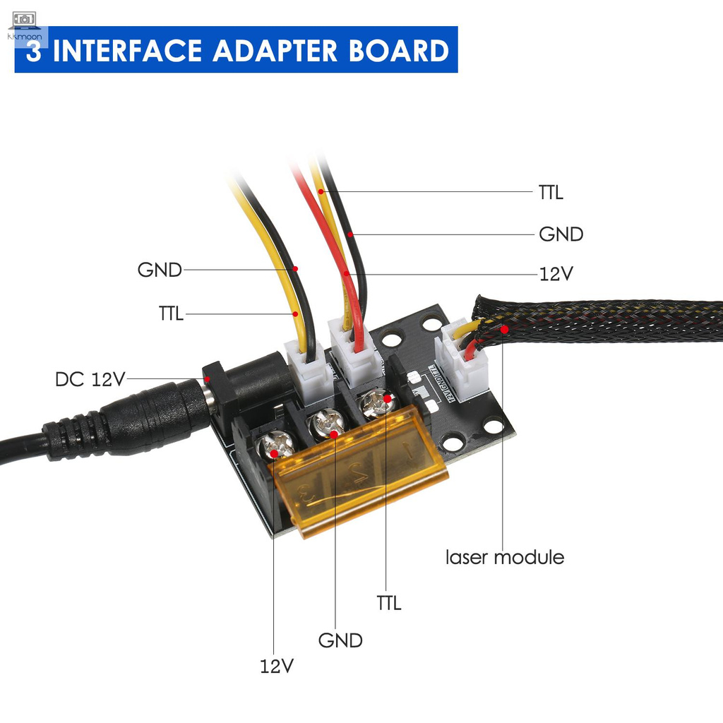 Mô Đun Laser 2 Pin Sang 3 Pin Kèm Dây Cáp 2-pin Và 3pin Cho Máy In 3d