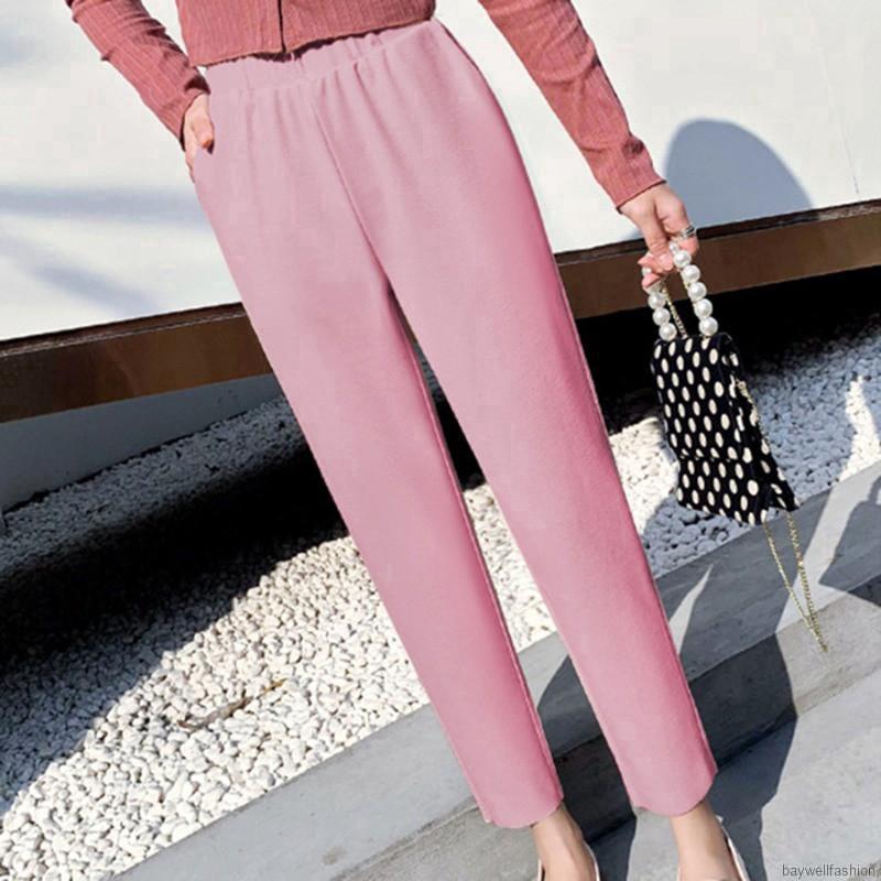 [Baywellfashion]Quần Harem nữ ống rộng màu trơn thời trang | BigBuy360 - bigbuy360.vn