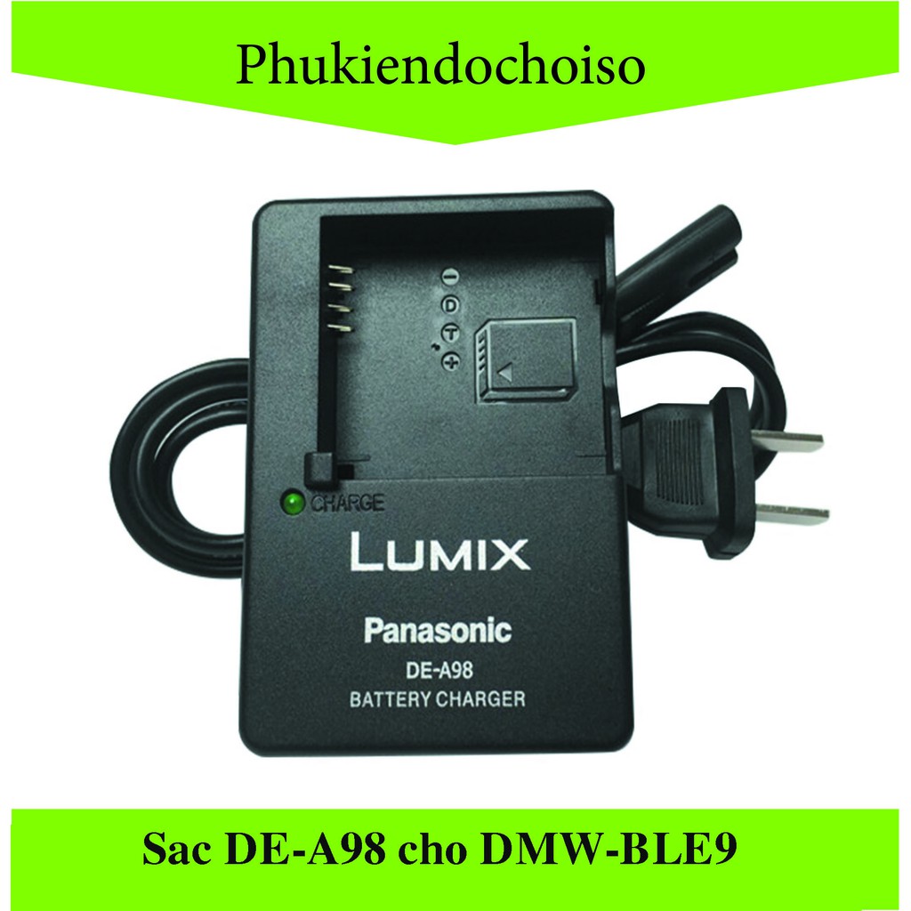 Sạc máy ảnh DE-A98 for Panasonic DMW-BLE9E/ DMW-BLG10, Sạc dây