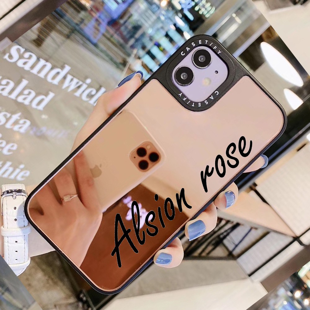 Ốp Điện Thoại Tráng Gương In Tên Thương Hiệu Diy Cho Iphone 11 12 6s 6 8 7 Plus X Xs Max Xr 12