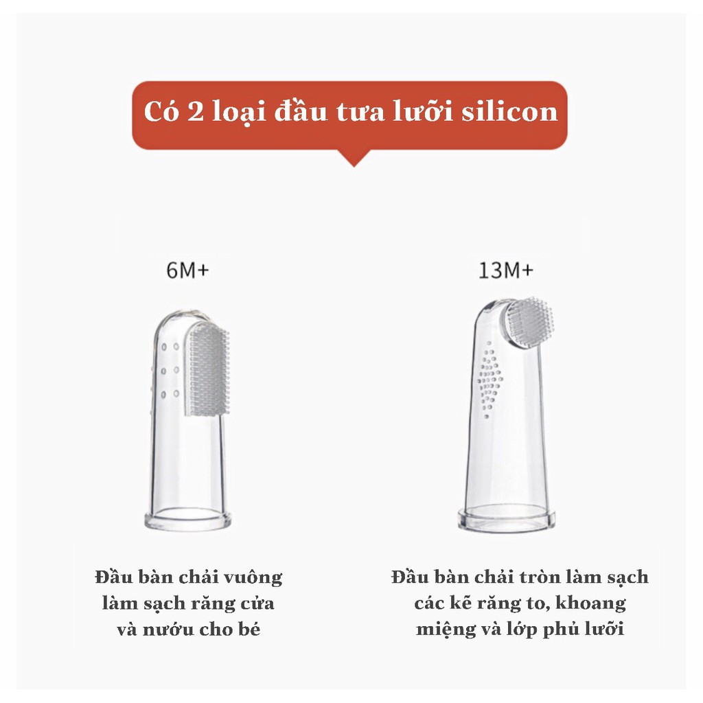 Rơ Lưỡi Cho Bé Silicon Đánh Tưa Lưỡi Vệ Sinh Răng Miệng Cho Bé - Thương Hiệu Hogokids