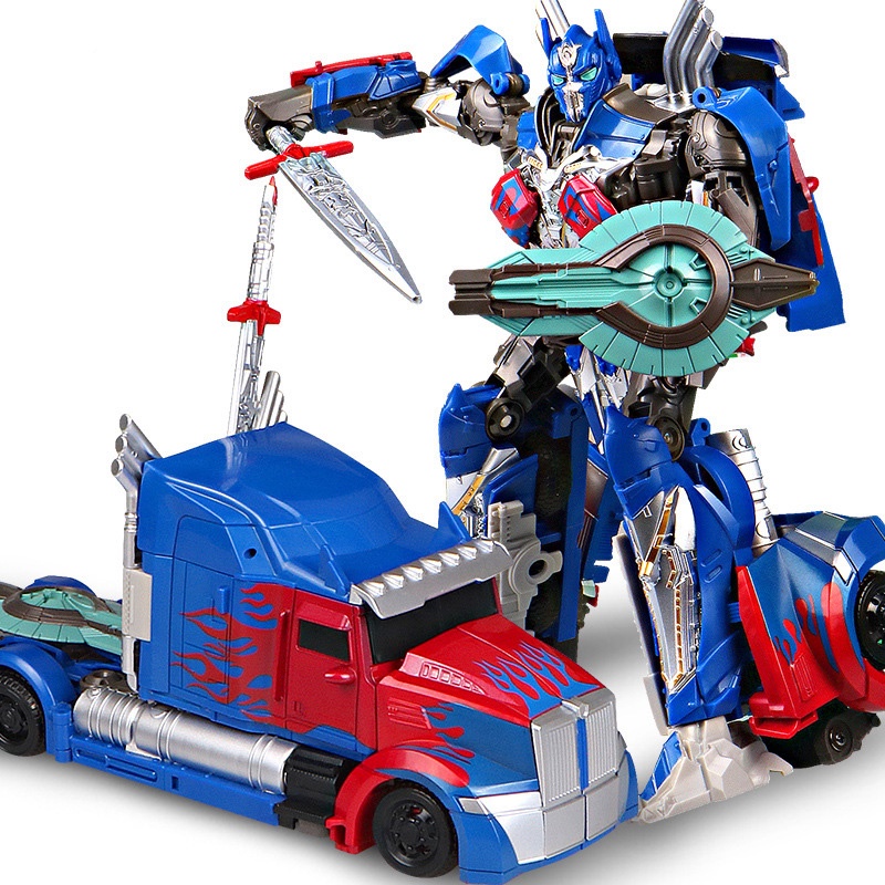 Robot biến hình ôtô Transformer cao 35cm mẫu Optimus Prime trắng 6699-6D