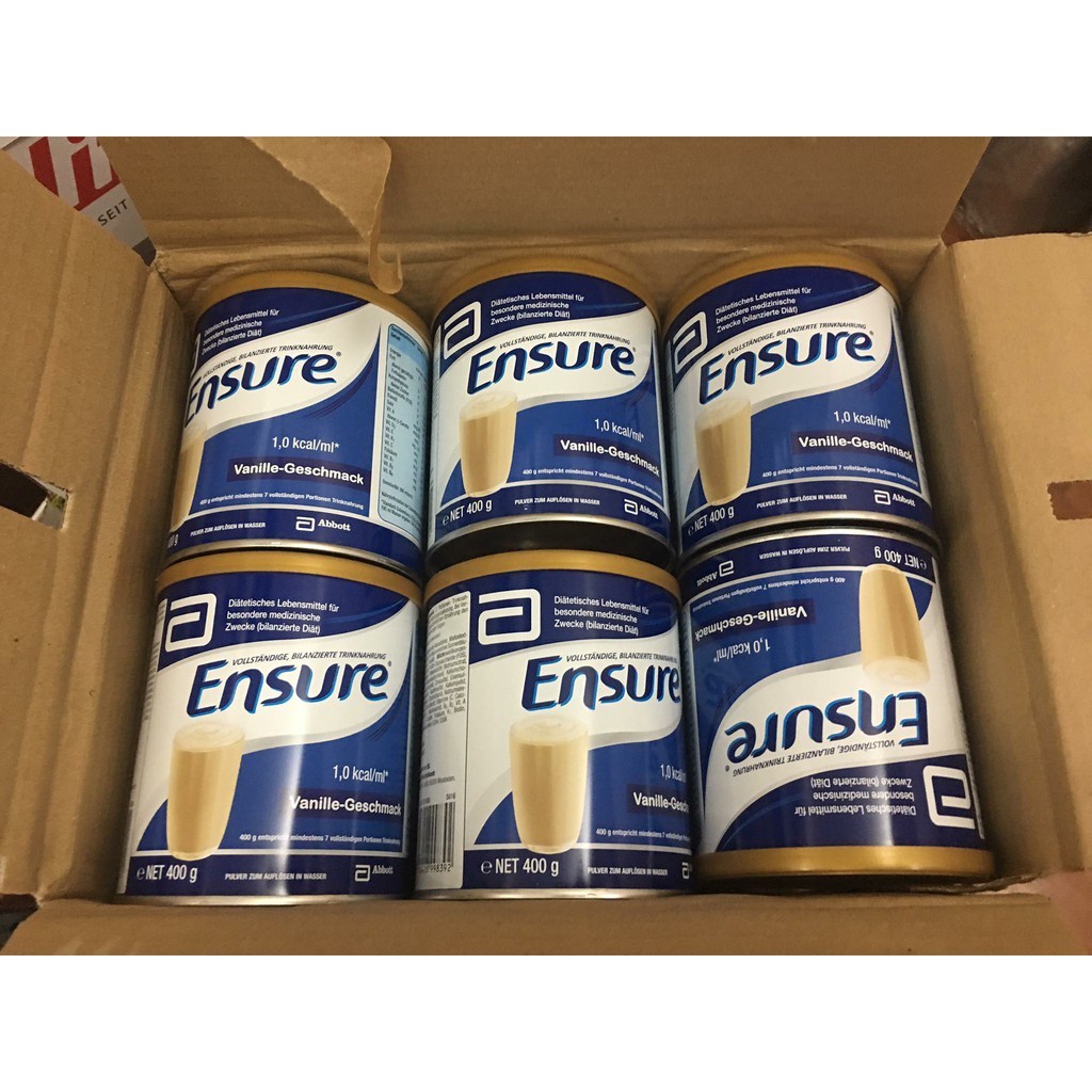 Sữa bột Ensure Abbott Đức Hộp 400g hương Vani.  Date 07/2024