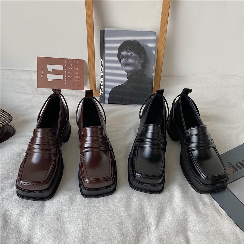 Giày Oxford nữ độn đế cao,Giày da ulzzang nữ phong cách Hàn Quốc OX70