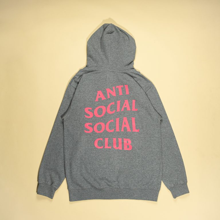 ÁO ANTI SOCIAL SOCIAL CLUB HOODIE GREY LOGO PINK