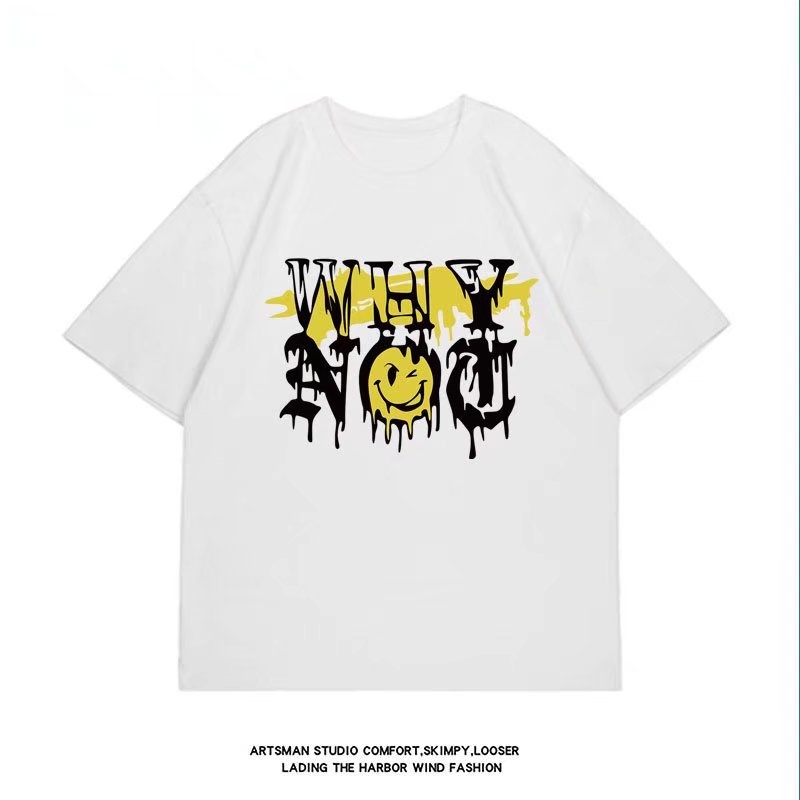 Áo Thun Dáng Rộng Cổ Tròn In Chữ Size M-8XL Thời Trang Cho Nam