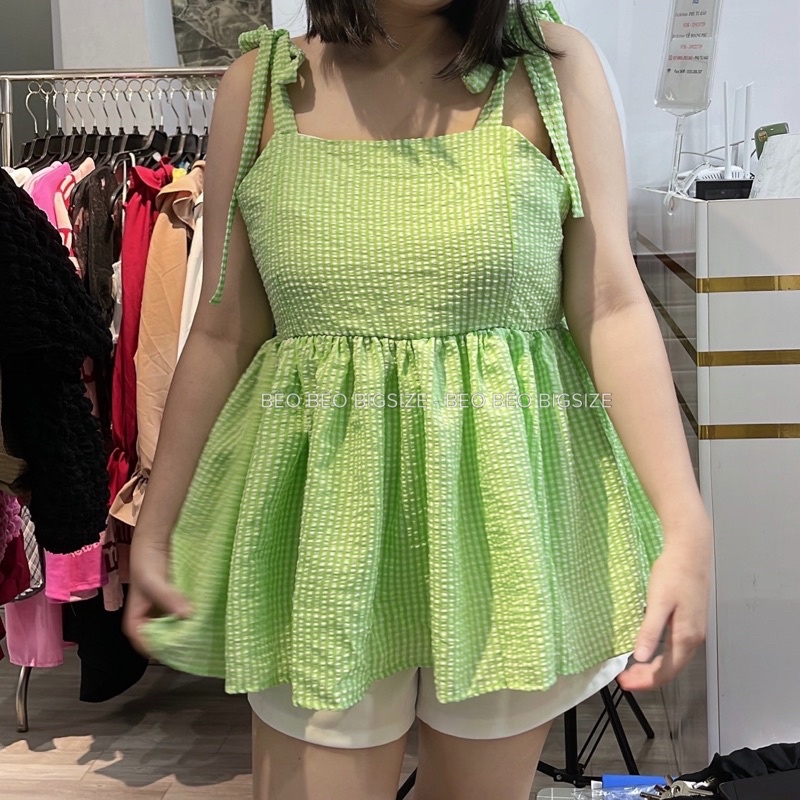 SET BABYDOLL 2 DÂY KÈM QUẦN SHORT TRẮNG BIGSIZE 60-90KG