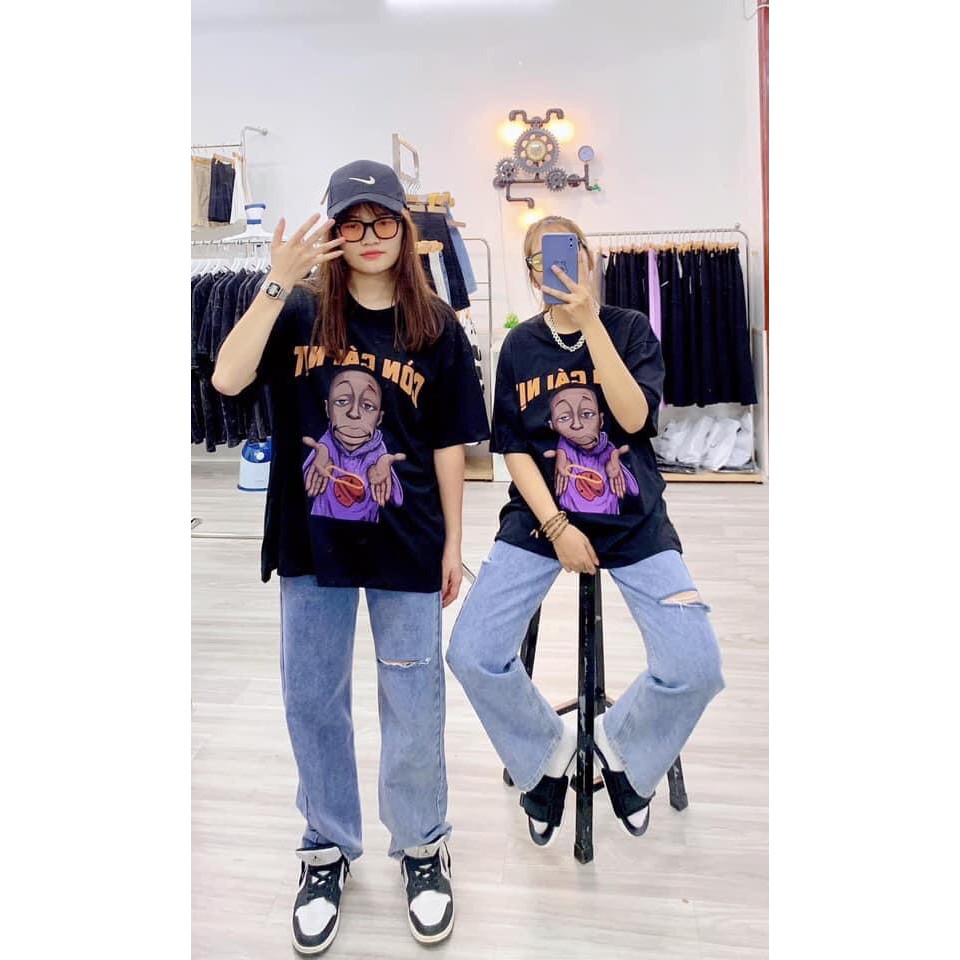 FORM TO SIÊU RẺ] Áo phông tay lỡ in Còn cái nịt_Áo thun form rộng hot trend (2 màu)