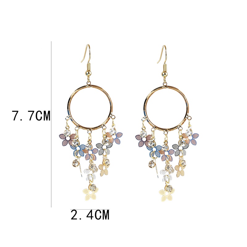 Đôi Bông Tai Dáng Rơi Họa Tiết Hoa Thời Trang Cho Nữ