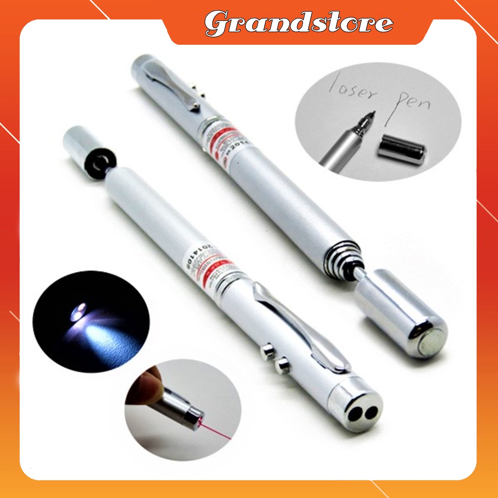 Bút chiếu Laser đỏ trợ giảng thuyết trình 4in1, bút Lazer chỉ bảng, slide powerpoint, bản đồ, bút Laze có đèn và anten