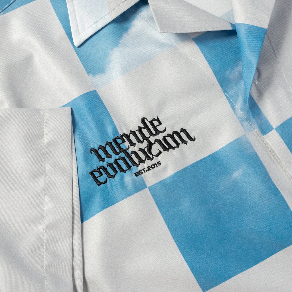 MENDE - Square Sky Blue - áo sơ mi tay ngắn nam