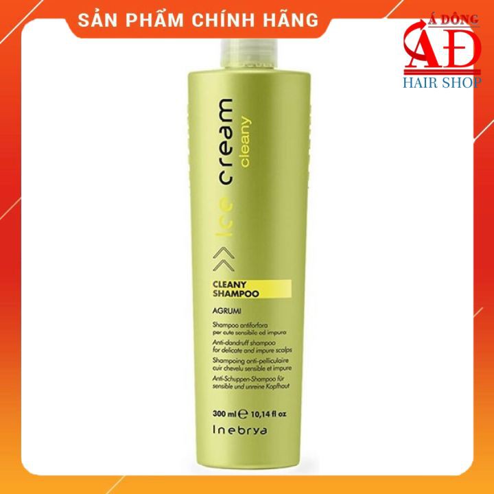 [+Tặng mũ trùm] Dầu gội hỗ trợ trị gàu hiệu quả Inebrya Cleany shampoo 300ml/1000ml (ITALY)