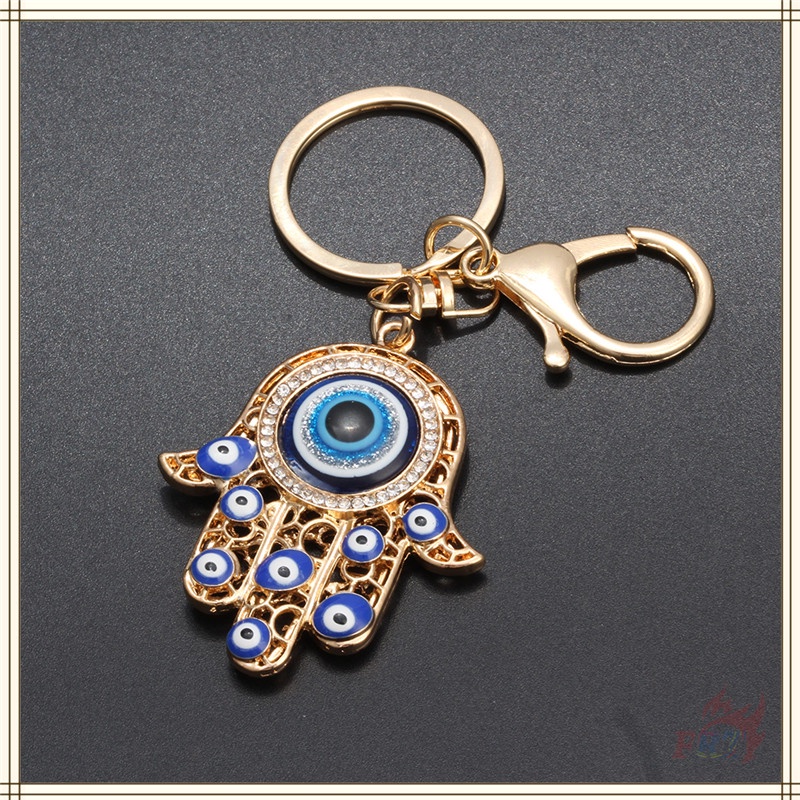 Móc chìa khóa hình bàn tay Hamsa Fatima với hình mắt quỷ độc đáo