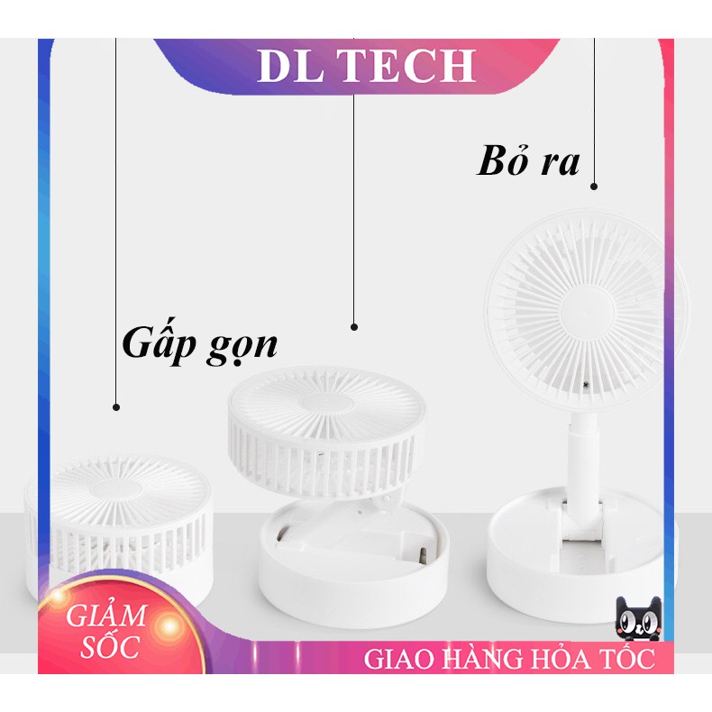 Quạt sạc tích điện mini gấp gọn A9 mini cầm tay để bàn siêu mát pin dùng 5h DL TECH | BigBuy360 - bigbuy360.vn