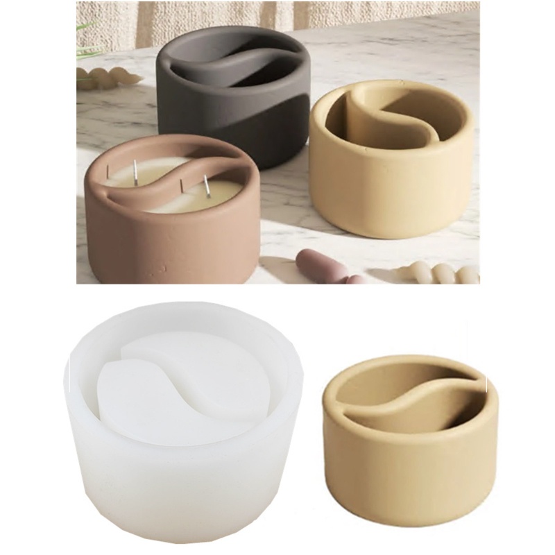 Khuôn Silicone Làm Đất Sét Hình Taichi / Hoa / Ống Đựng Bút Sáng Tạo