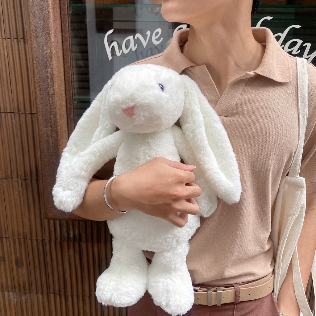 Thỏ bông Jellycat tai dài dễ thương cho bé phong cách Hàn Quốc, Gấu nhồi bông xinh xắn cute mềm mại