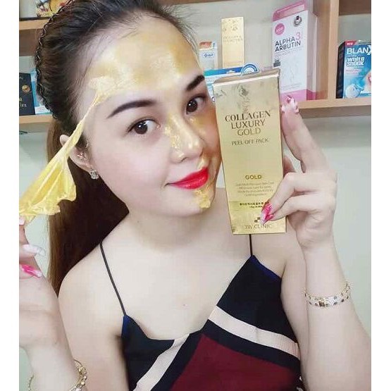 Mặt Nạ Lột Tinh Chất Vàng 24K 3W CLinic Collagen &amp; Luxury Gold Peel Off Pack 100g
