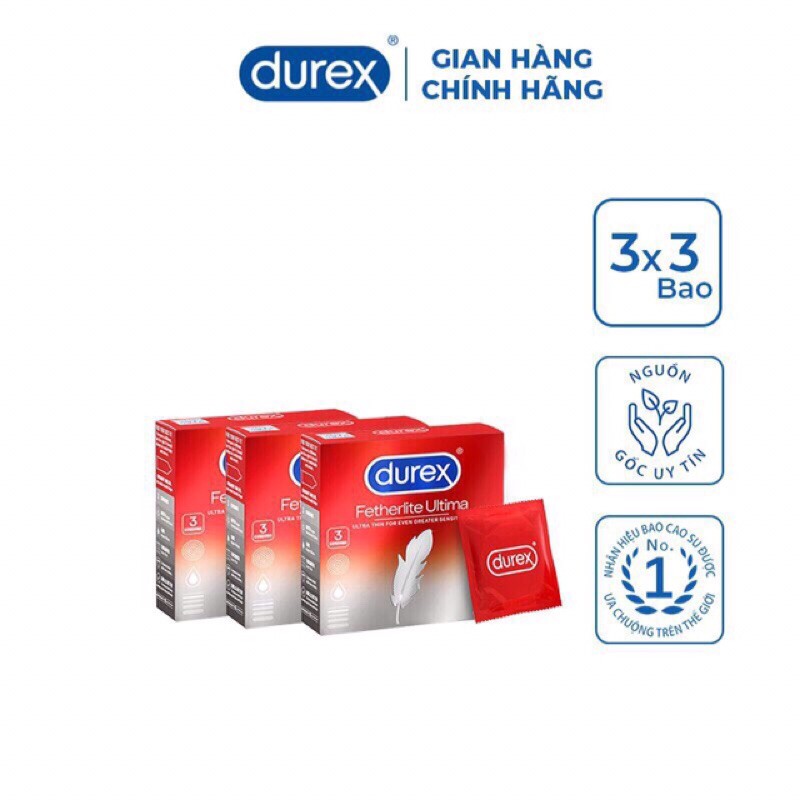 ✅[Chính hãng] Bao cao su Durex fetherlite 3S (BCS siêu mỏng)