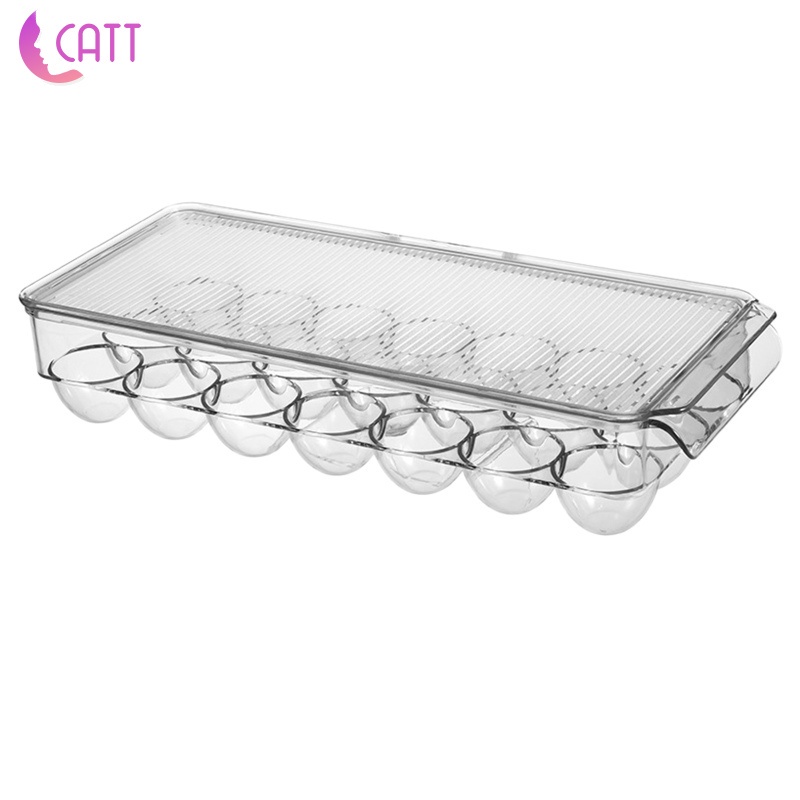 Hộp Đựng Trứng Hình Chữ Nhật Trong Suốt Chống Bụi Tiết Kiệm Không Gian Cho Tủ Lạnh