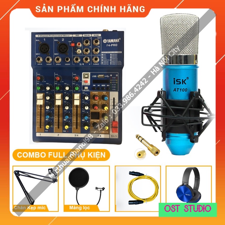 Trọn Bộ Mixer F4 PRO Yamaha Mic Thu Âm AT100 Loại 1 . Chất Lượng Âm Thanh Cực Hay . Dễ Dàng Lắp Đặt . Bảo Hành 12 Tháng